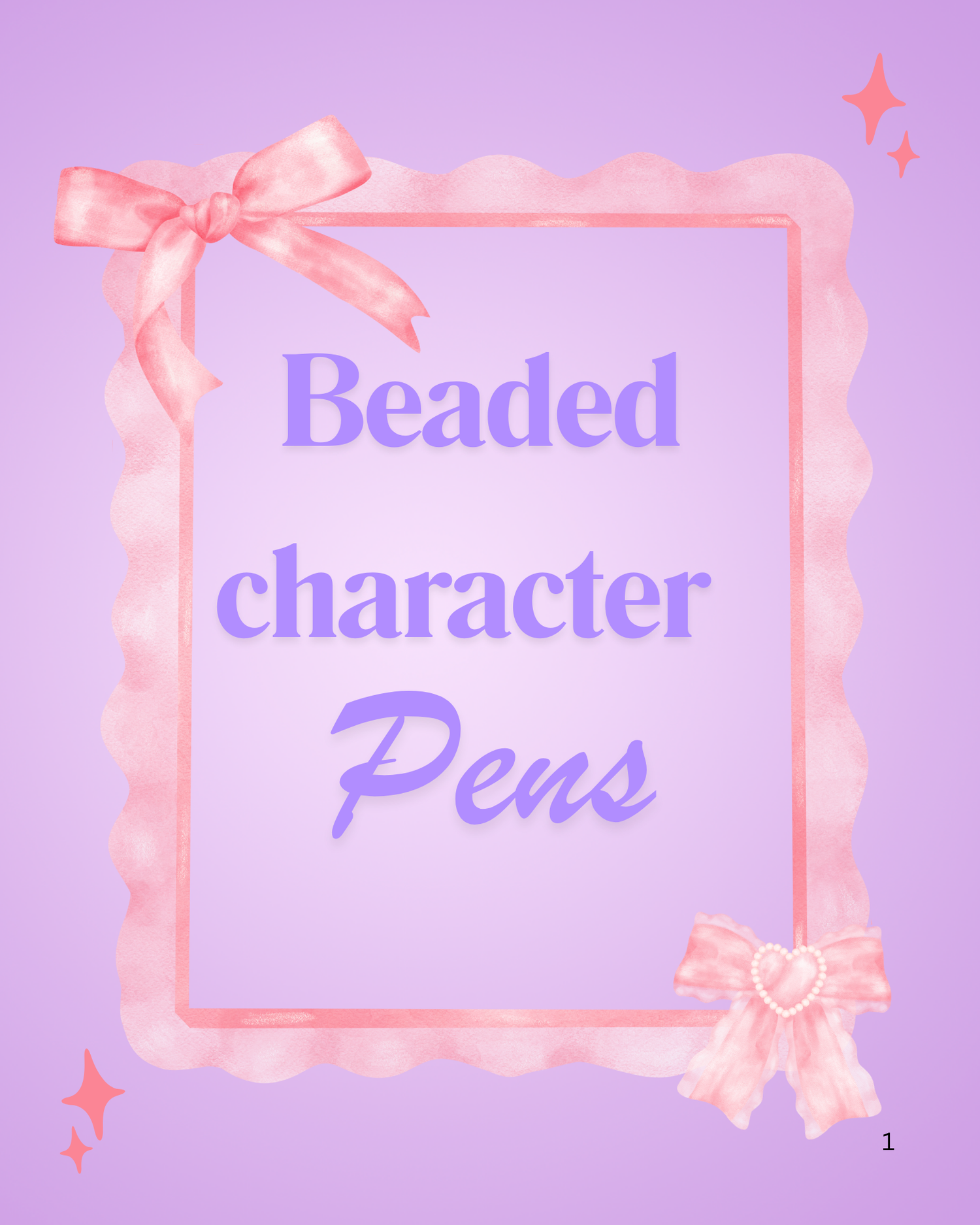 Beaded character pens