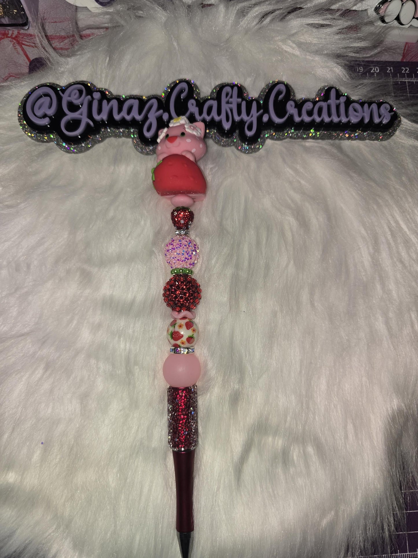 Strawberry shortcake beaded pens