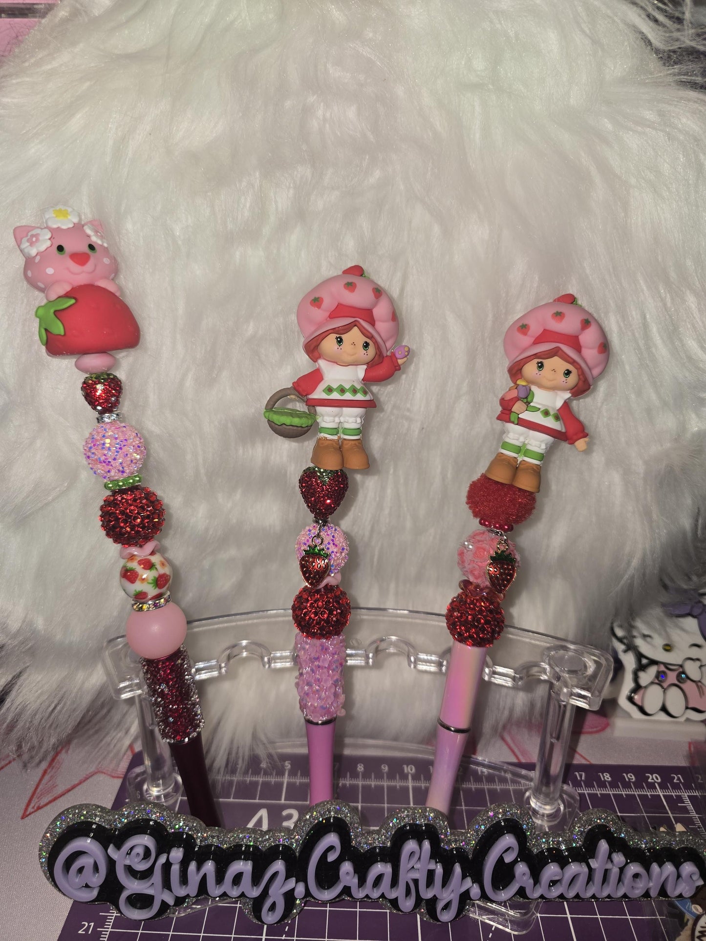 Strawberry shortcake beaded pens