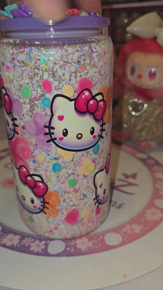 Colorful HK glass snowglobe tumbler