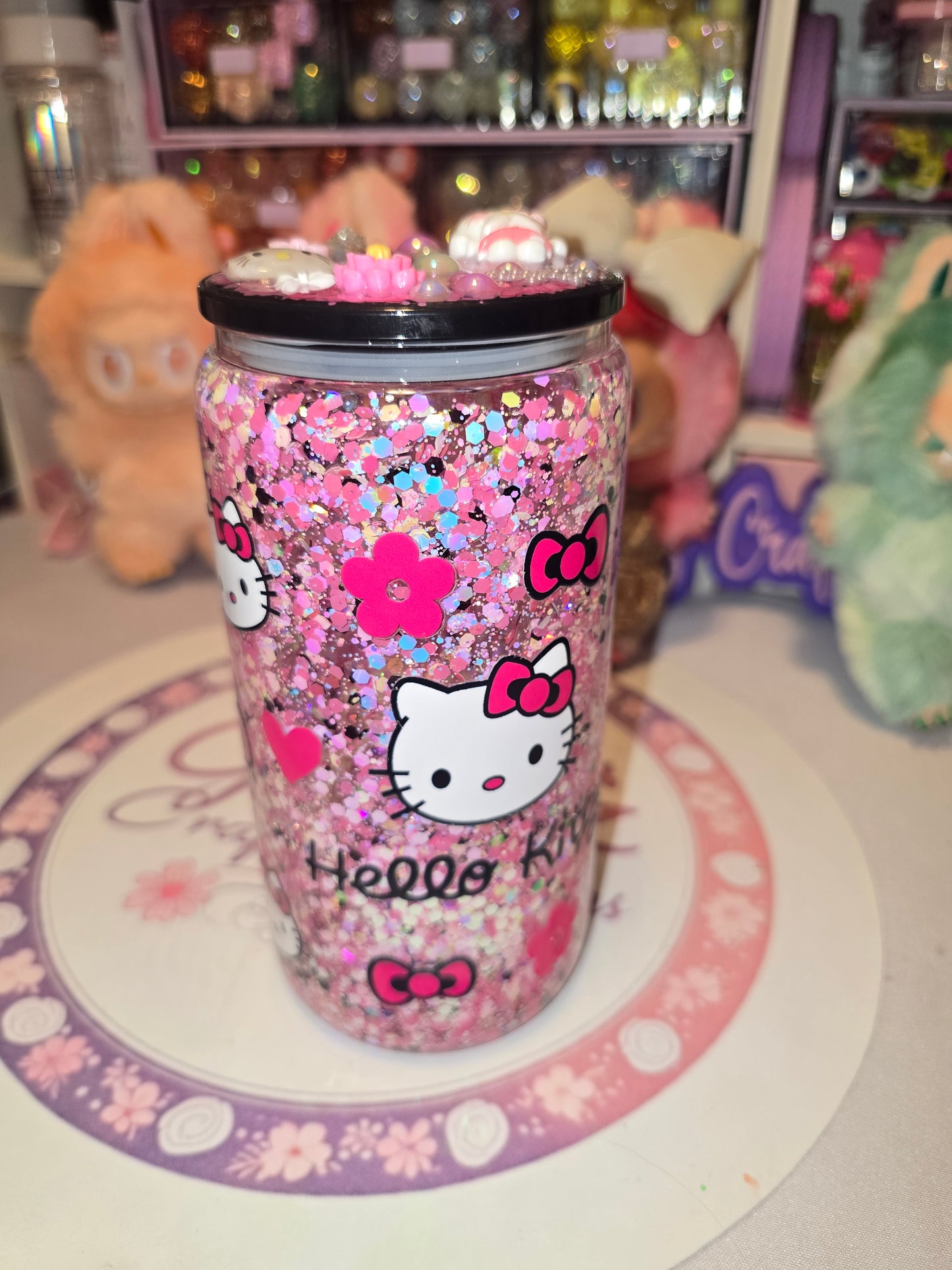 HK glass snowglobe tumbler