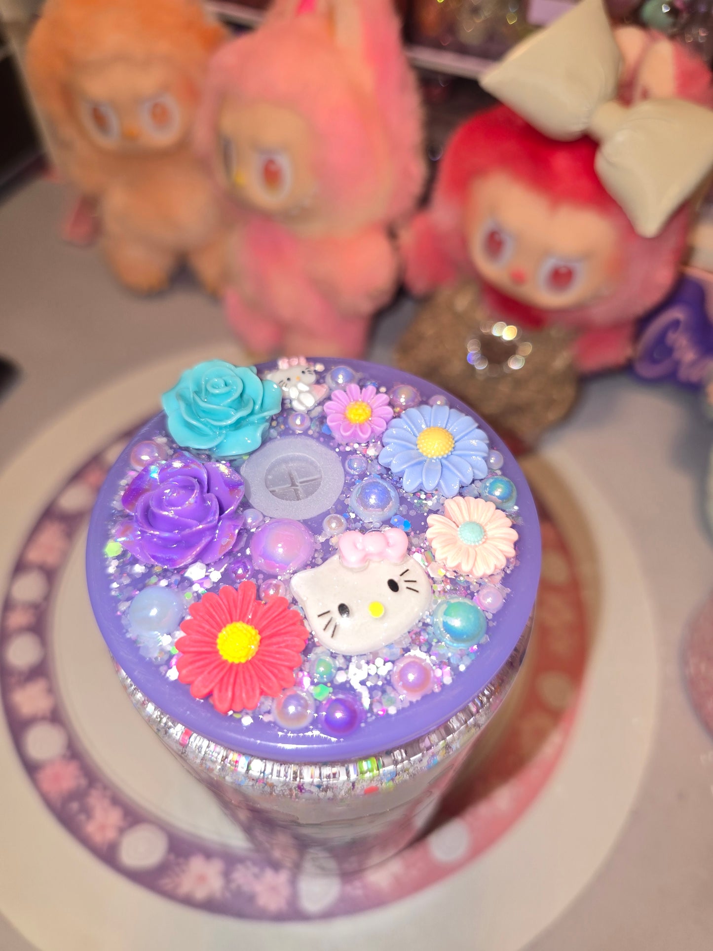 Colorful HK glass snowglobe tumbler